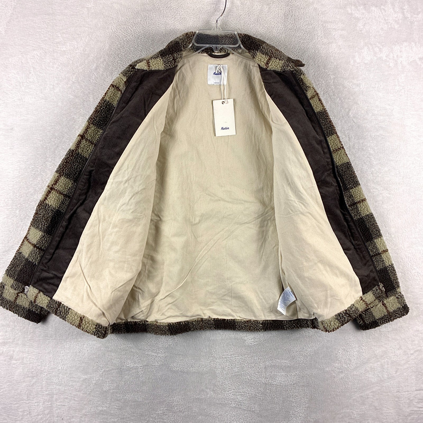 Katin Jacket Mens M Brown Plaid Anderson Sherpa Outdoors Hiking Preppy Huckberry — image 3 of 8